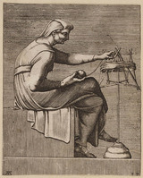 KG 00080
<br/>
Vrouw, draad opwindend
<br/>
<em>Scultori, Adamo (ca. 1530-1585)</em>
